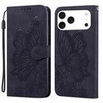 Custodia per telefono in pelle con apertura orizzontale e motivo a farfalle in rilievo, effetto pelle retrò., For iPhone 17 Pro Max, For iPhone 17 Pro, For iPhone 17, For iPhone Air