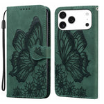 Custodia per telefono in pelle con apertura orizzontale e motivo a farfalle in rilievo, effetto pelle retrò., For iPhone 17 Pro Max, For iPhone 17 Pro, For iPhone 17, For iPhone Air