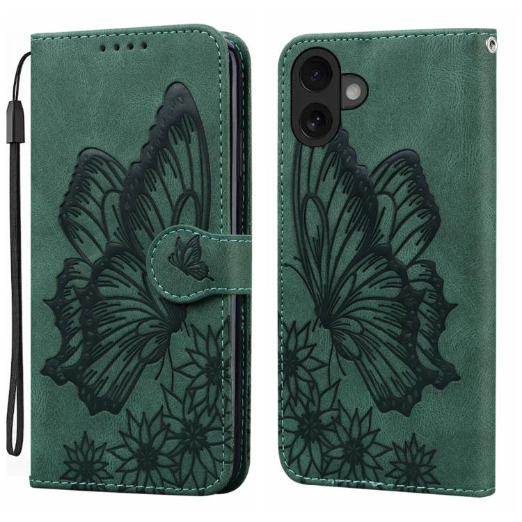 Custodia per telefono in pelle con apertura orizzontale e motivo a farfalle in rilievo, effetto pelle retrò., For iPhone 17 Pro Max, For iPhone 17 Pro, For iPhone 17, For iPhone Air