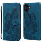 Custodia per telefono in pelle con apertura orizzontale e motivo a farfalle in rilievo, effetto pelle retrò., For iPhone 17 Pro Max, For iPhone 17 Pro, For iPhone 17, For iPhone Air