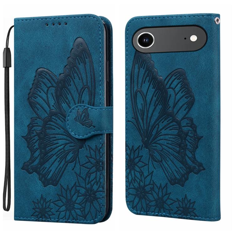 Custodia per telefono in pelle con apertura orizzontale e motivo a farfalle in rilievo, effetto pelle retrò., For iPhone 17 Pro Max, For iPhone 17 Pro, For iPhone 17, For iPhone Air