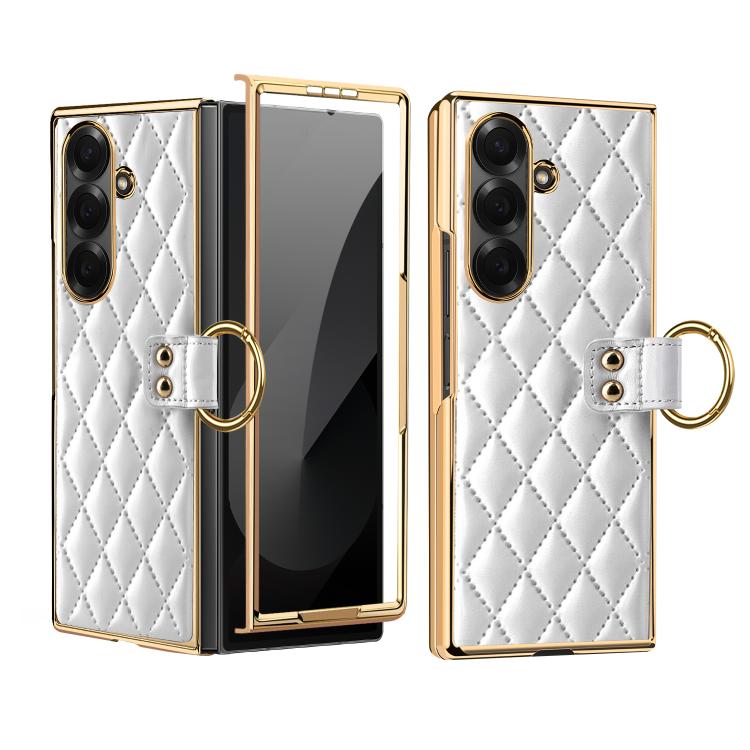 Custodia per telefono VIETAO con anello in metallo e motivo a diamante in pelle PU, For Galaxy Z Fold8 5G, For Galaxy Z Fold8 Ultra 5G, For Galaxy Z Flip8 5G, For Samsung Galaxy Z Fold7