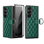 Custodia per telefono VIETAO con anello in metallo e motivo a diamante in pelle PU, For Galaxy Z Fold8 5G, For Galaxy Z Fold8 Ultra 5G, For Galaxy Z Flip8 5G, For Samsung Galaxy Z Fold7
