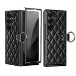 Custodia per telefono VIETAO con anello in metallo e motivo a diamante in pelle PU, For Galaxy Z Fold8 5G, For Galaxy Z Fold8 Ultra 5G, For Galaxy Z Flip8 5G, For Samsung Galaxy Z Fold7