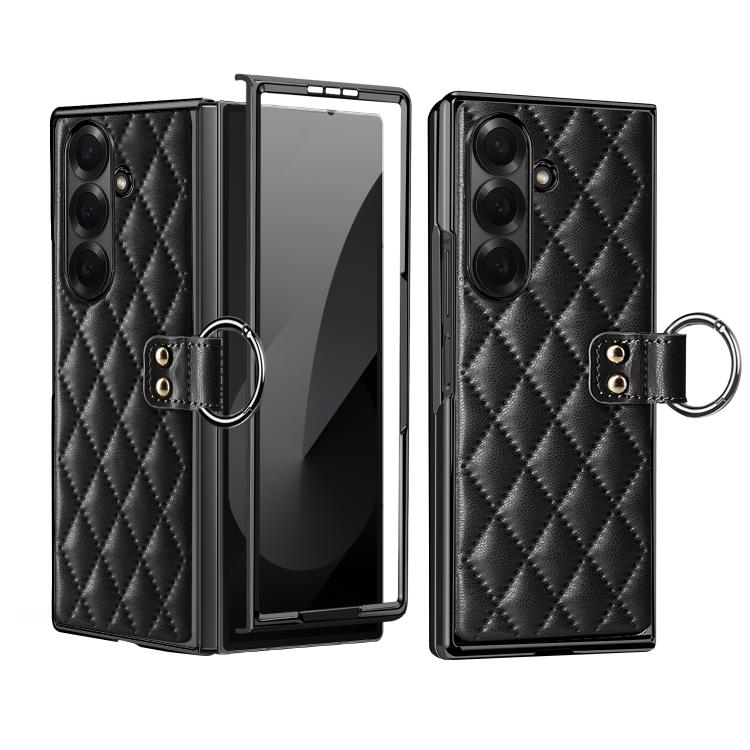 Custodia per telefono VIETAO con anello in metallo e motivo a diamante in pelle PU, For Galaxy Z Fold8 5G, For Galaxy Z Fold8 Ultra 5G, For Galaxy Z Flip8 5G, For Samsung Galaxy Z Fold7