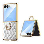 Custodia per telefono VIETAO con anello in metallo e motivo a diamante in pelle PU, For Galaxy Z Fold8 5G, For Galaxy Z Fold8 Ultra 5G, For Galaxy Z Flip8 5G, For Samsung Galaxy Z Fold7