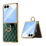 Custodia per telefono VIETAO con anello in metallo e motivo a diamante in pelle PU, For Galaxy Z Fold8 5G, For Galaxy Z Fold8 Ultra 5G, For Galaxy Z Flip8 5G, For Samsung Galaxy Z Fold7