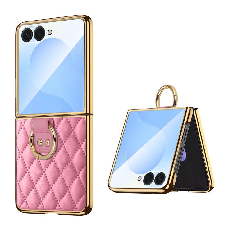 Custodia per telefono VIETAO con anello in metallo e motivo a diamante in pelle PU, For Galaxy Z Fold8 5G, For Galaxy Z Fold8 Ultra 5G, For Galaxy Z Flip8 5G, For Samsung Galaxy Z Fold7