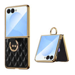 Custodia per telefono VIETAO con anello in metallo e motivo a diamante in pelle PU, For Galaxy Z Fold8 5G, For Galaxy Z Fold8 Ultra 5G, For Galaxy Z Flip8 5G, For Samsung Galaxy Z Fold7