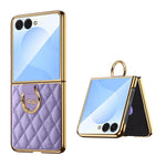 Custodia per telefono VIETAO con anello in metallo e motivo a diamante in pelle PU, For Galaxy Z Fold8 5G, For Galaxy Z Fold8 Ultra 5G, For Galaxy Z Flip8 5G, For Samsung Galaxy Z Fold7