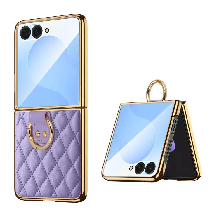 Custodia per telefono VIETAO con anello in metallo e motivo a diamante in pelle PU, For Galaxy Z Fold8 5G, For Galaxy Z Fold8 Ultra 5G, For Galaxy Z Flip8 5G, For Samsung Galaxy Z Fold7