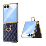 Custodia per telefono VIETAO con anello in metallo e motivo a diamante in pelle PU, For Galaxy Z Fold8 5G, For Galaxy Z Fold8 Ultra 5G, For Galaxy Z Flip8 5G, For Samsung Galaxy Z Fold7