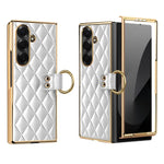 Custodia per telefono VIETAO con anello in metallo e motivo a diamante in pelle PU, For Galaxy Z Fold8 5G, For Galaxy Z Fold8 Ultra 5G, For Galaxy Z Flip8 5G, For Samsung Galaxy Z Fold7
