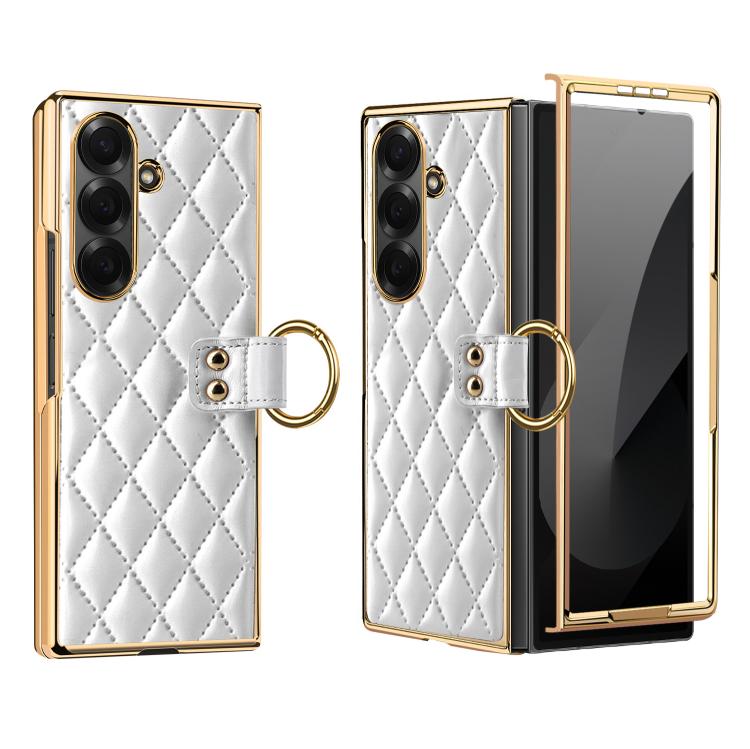 Custodia per telefono VIETAO con anello in metallo e motivo a diamante in pelle PU, For Galaxy Z Fold8 5G, For Galaxy Z Fold8 Ultra 5G, For Galaxy Z Flip8 5G, For Samsung Galaxy Z Fold7