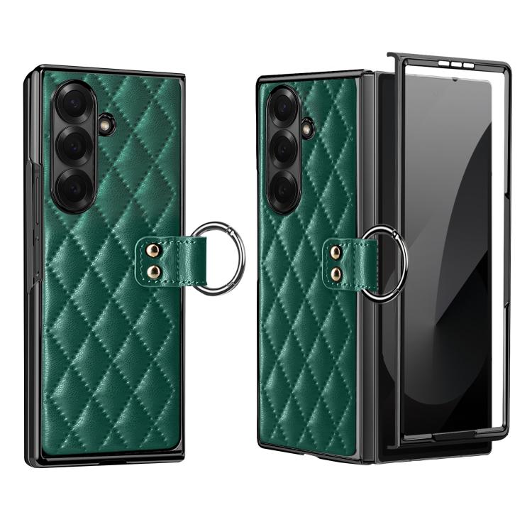 Custodia per telefono VIETAO con anello in metallo e motivo a diamante in pelle PU, For Galaxy Z Fold8 5G, For Galaxy Z Fold8 Ultra 5G, For Galaxy Z Flip8 5G, For Samsung Galaxy Z Fold7