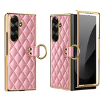 Custodia per telefono VIETAO con anello in metallo e motivo a diamante in pelle PU, For Galaxy Z Fold8 5G, For Galaxy Z Fold8 Ultra 5G, For Galaxy Z Flip8 5G, For Samsung Galaxy Z Fold7