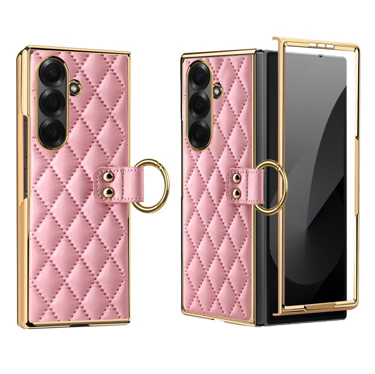 Custodia per telefono VIETAO con anello in metallo e motivo a diamante in pelle PU, For Galaxy Z Fold8 5G, For Galaxy Z Fold8 Ultra 5G, For Galaxy Z Flip8 5G, For Samsung Galaxy Z Fold7
