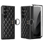 Custodia per telefono VIETAO con anello in metallo e motivo a diamante in pelle PU, For Galaxy Z Fold8 5G, For Galaxy Z Fold8 Ultra 5G, For Galaxy Z Flip8 5G, For Samsung Galaxy Z Fold7