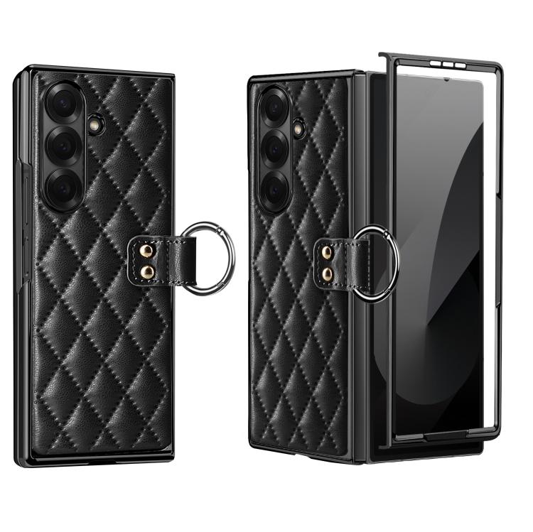 Custodia per telefono VIETAO con anello in metallo e motivo a diamante in pelle PU, For Galaxy Z Fold8 5G, For Galaxy Z Fold8 Ultra 5G, For Galaxy Z Flip8 5G, For Samsung Galaxy Z Fold7