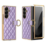 Custodia per telefono VIETAO con anello in metallo e motivo a diamante in pelle PU, For Galaxy Z Fold8 5G, For Galaxy Z Fold8 Ultra 5G, For Galaxy Z Flip8 5G, For Samsung Galaxy Z Fold7