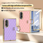 Custodia per telefono VIETAO con anello in metallo e motivo a diamante in pelle PU, For Galaxy Z Fold8 5G, For Galaxy Z Fold8 Ultra 5G, For Galaxy Z Flip8 5G, For Samsung Galaxy Z Fold7
