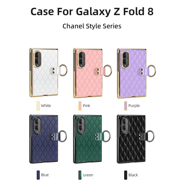 Custodia per telefono VIETAO con anello in metallo e motivo a diamante in pelle PU, For Galaxy Z Fold8 5G, For Galaxy Z Fold8 Ultra 5G, For Galaxy Z Flip8 5G, For Samsung Galaxy Z Fold7