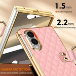 Custodia per telefono VIETAO con anello in metallo e motivo a diamante in pelle PU, For Galaxy Z Fold8 5G, For Galaxy Z Fold8 Ultra 5G, For Galaxy Z Flip8 5G, For Samsung Galaxy Z Fold7