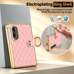 Custodia per telefono VIETAO con anello in metallo e motivo a diamante in pelle PU, For Galaxy Z Fold8 5G, For Galaxy Z Fold8 Ultra 5G, For Galaxy Z Flip8 5G, For Samsung Galaxy Z Fold7