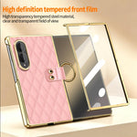 Custodia per telefono VIETAO con anello in metallo e motivo a diamante in pelle PU, For Galaxy Z Fold8 5G, For Galaxy Z Fold8 Ultra 5G, For Galaxy Z Flip8 5G, For Samsung Galaxy Z Fold7