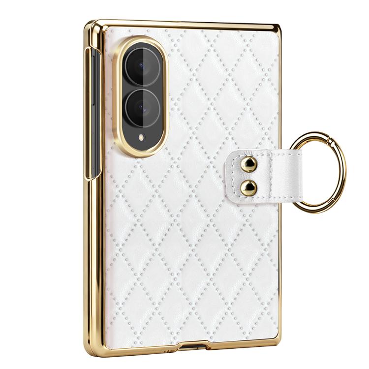 Custodia per telefono VIETAO con anello in metallo e motivo a diamante in pelle PU, For Galaxy Z Fold8 5G, For Galaxy Z Fold8 Ultra 5G, For Galaxy Z Flip8 5G, For Samsung Galaxy Z Fold7
