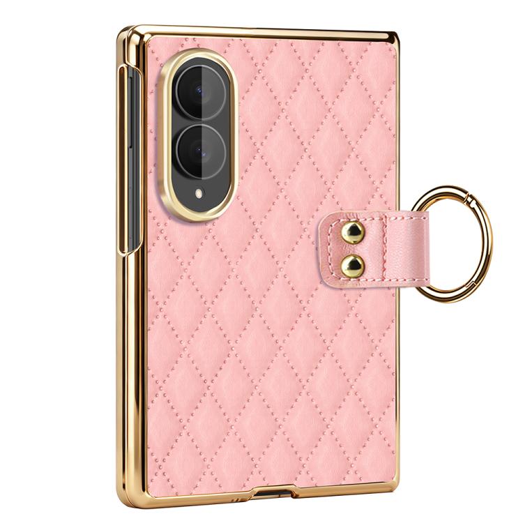 Custodia per telefono VIETAO con anello in metallo e motivo a diamante in pelle PU, For Galaxy Z Fold8 5G, For Galaxy Z Fold8 Ultra 5G, For Galaxy Z Flip8 5G, For Samsung Galaxy Z Fold7