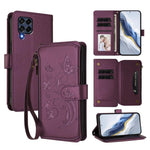 Portafoglio multi-carta con cerniera e motivo farfalla, amore e fiore, custodia per telefono in pelle, For Samsung Galaxy M53 5G, For Samsung Galaxy M33 5G