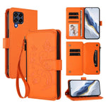 Portafoglio multi-carta con cerniera e motivo farfalla, amore e fiore, custodia per telefono in pelle, For Samsung Galaxy M53 5G, For Samsung Galaxy M33 5G