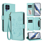 Portafoglio multi-carta con cerniera e motivo farfalla, amore e fiore, custodia per telefono in pelle, For Samsung Galaxy M53 5G, For Samsung Galaxy M33 5G