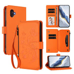 Portafoglio multi-carta con cerniera e motivo farfalla, amore e fiore, custodia per telefono in pelle, For Samsung Galaxy M54 5G / F54 5G, For Samsung Galaxy M14 5G, For Samsung Galaxy XCover6 Pro