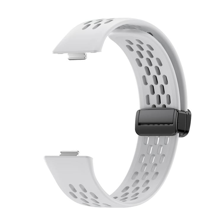 Cinturino per orologio in silicone nero con fibbia magnetica stile foro xDfind, For Huawei Watch Fit4 Pro / Fit4 / Fit3