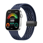 Cinturino per orologio in silicone nero con fibbia magnetica stile foro xDfind, For Huawei Watch Fit4 Pro / Fit4 / Fit3