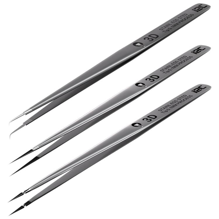 Pinzette a filo volante super resistenti con punta extra dura in acciaio inossidabile ad alta precisione serie i2C NS, NS-04 Bend Tip, NS-01 2.5 Standard, NS-03 Extra Hard Tip, NS-02 Extra Hard Type, NS-04/02/03 Set