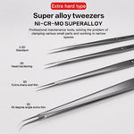 Pinzette a filo volante super resistenti con punta extra dura in acciaio inossidabile ad alta precisione serie i2C NS, NS-04 Bend Tip, NS-01 2.5 Standard, NS-03 Extra Hard Tip, NS-02 Extra Hard Type, NS-04/02/03 Set