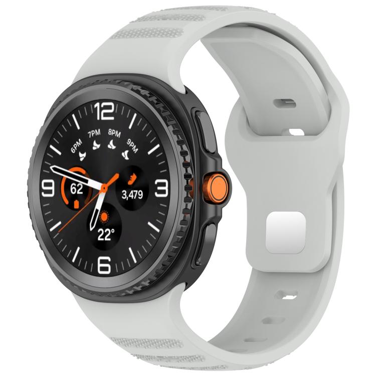 Cinturino per orologio in silicone xDfind con fibbia a borchie argentate e punti rotondi, For Samsung Galaxy Watch Ultra/Ultra 2025, For Samsung Galaxy Watch8 / 8 Classic
