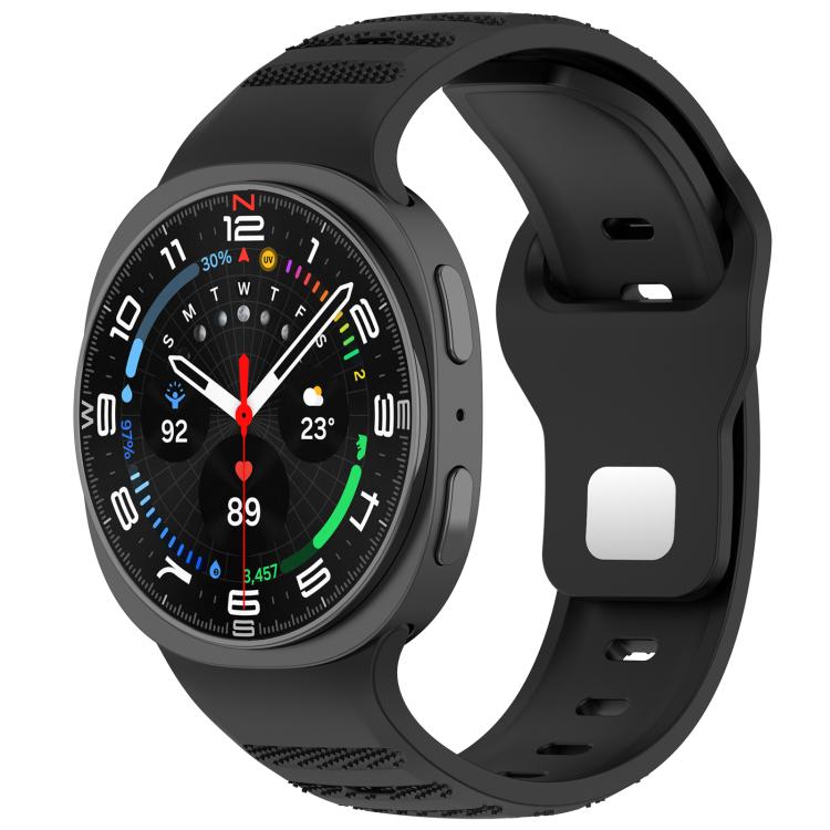 Cinturino per orologio in silicone xDfind con fibbia a borchie argentate e punti rotondi, For Samsung Galaxy Watch Ultra/Ultra 2025, For Samsung Galaxy Watch8 / 8 Classic