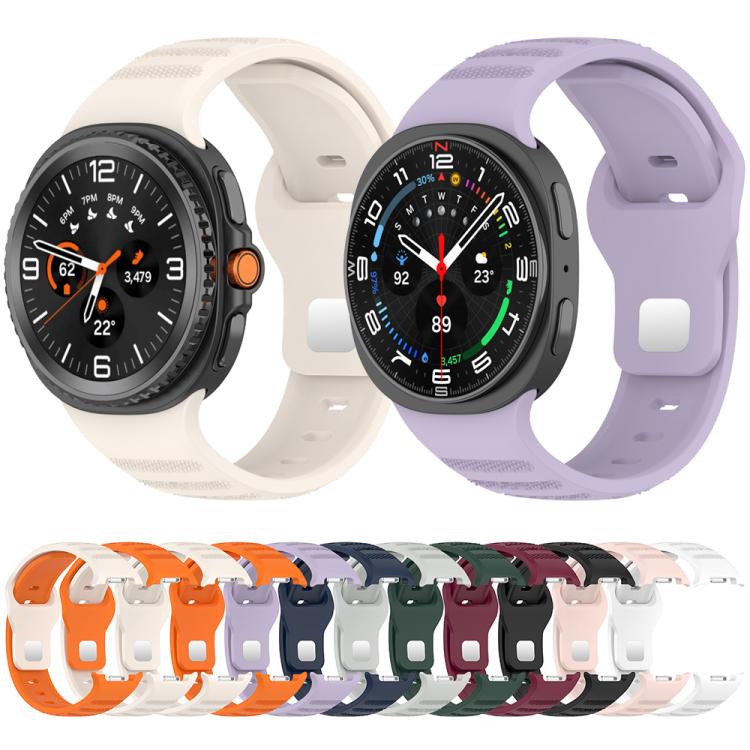 Cinturino per orologio in silicone xDfind con fibbia a borchie argentate e punti rotondi, For Samsung Galaxy Watch Ultra/Ultra 2025, For Samsung Galaxy Watch8 / 8 Classic