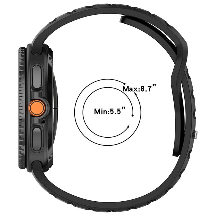 Cinturino per orologio in silicone xDfind con fibbia a borchie argentate e punti rotondi, For Samsung Galaxy Watch Ultra/Ultra 2025, For Samsung Galaxy Watch8 / 8 Classic