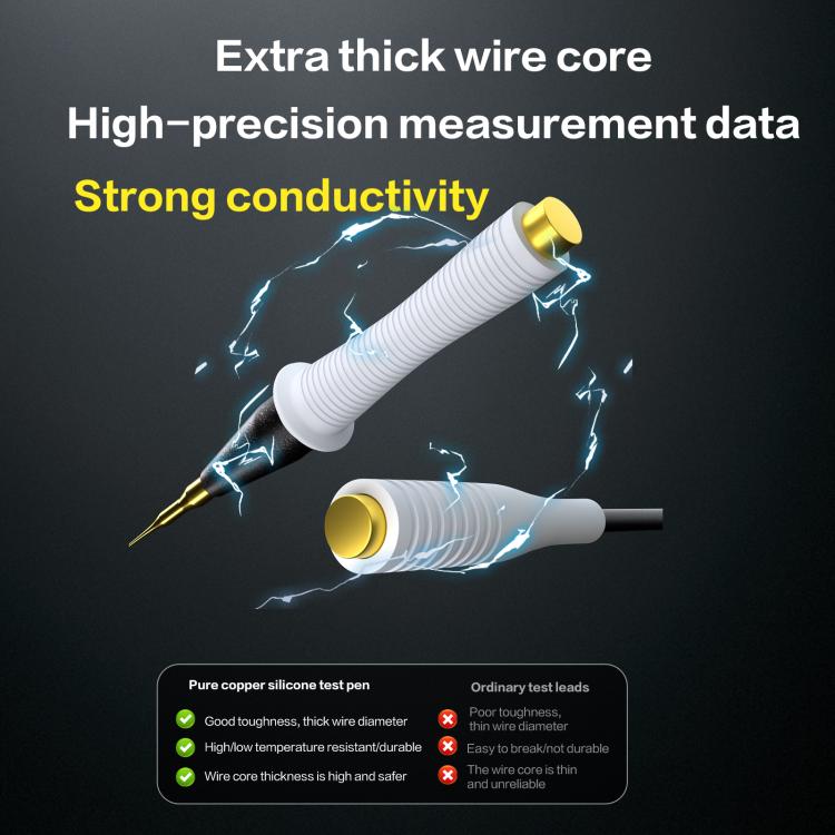 Penna di rilevamento con sonda in silicone e rame puro i2C, Bend Plug Without Stainless Steel Needle, Straight Plug Without Stainless Steel Needle, Straight Plug