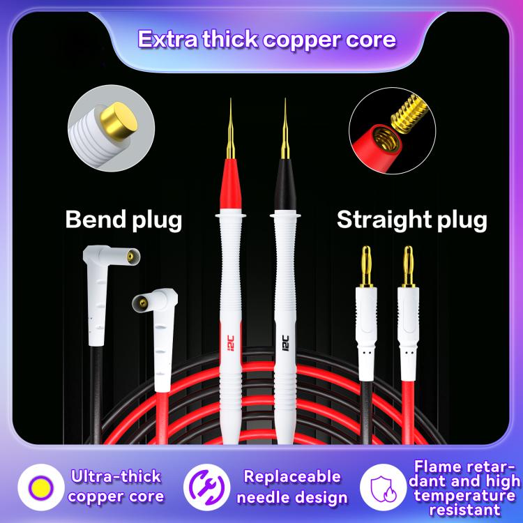 Penna di rilevamento con sonda in silicone e rame puro i2C, Bend Plug Without Stainless Steel Needle, Straight Plug Without Stainless Steel Needle, Straight Plug