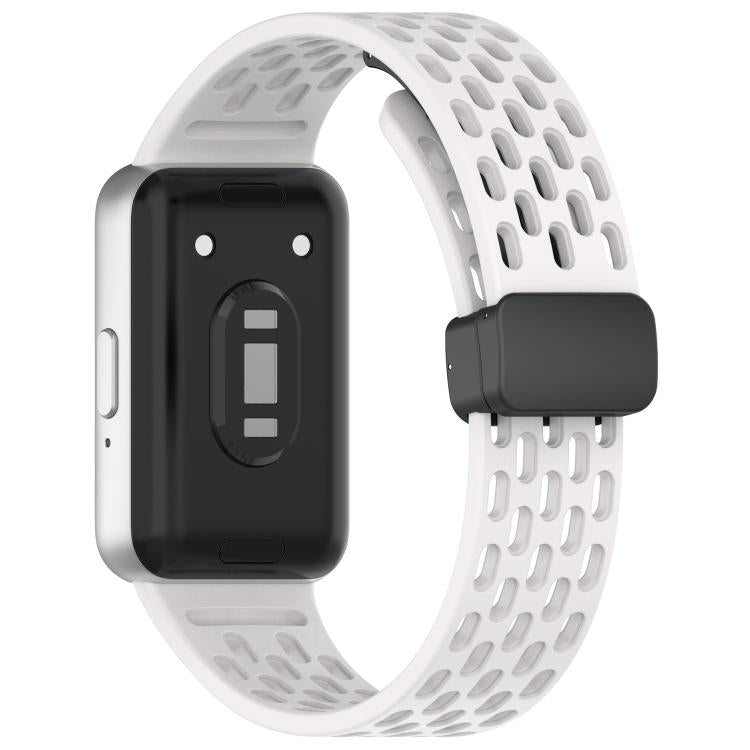 Cinturino per orologio in silicone nero con fibbia magnetica stile foro xDfind, For Galaxy Fit3