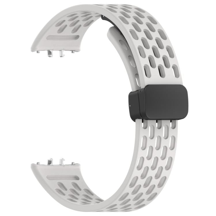 Cinturino per orologio in silicone nero con fibbia magnetica stile foro xDfind, For Galaxy Fit3