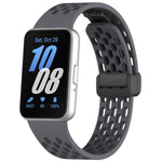 Cinturino per orologio in silicone nero con fibbia magnetica stile foro xDfind, For Galaxy Fit3