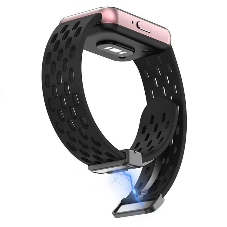 Cinturino per orologio in silicone nero con fibbia magnetica stile foro xDfind, For Galaxy Fit3