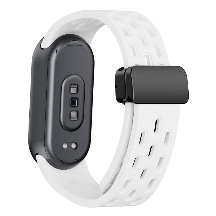Cinturino per orologio in silicone con fibbia magnetica nera xDfind Holes, For Xiaomi Smart Band 10 / 9 / 8